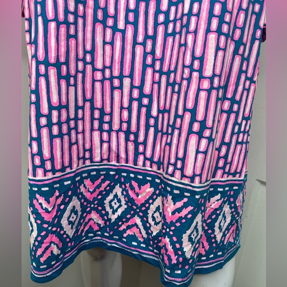 LILLY PULITZER Pink and Blue Geometric Pattern Dress - Picture 4 of 7